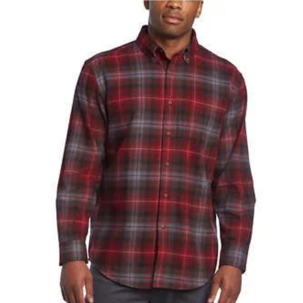 Pendleton Men's Mason Flannel Button-up Shirt Red Size Large